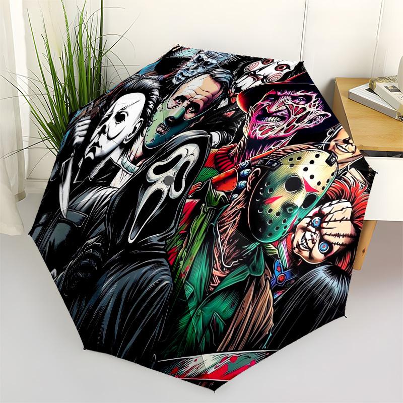 1pc Horror Movie Characters Collage Umbrella with Plastic Handle,Suitable for All Seasons Home Travel Outdoor UmbrellaM1411
1pc Horror Movie Characters Collage Umbrella with Plastic Handle,Suitable for All Seasons Home Travel Outdoor UmbrellaM1411