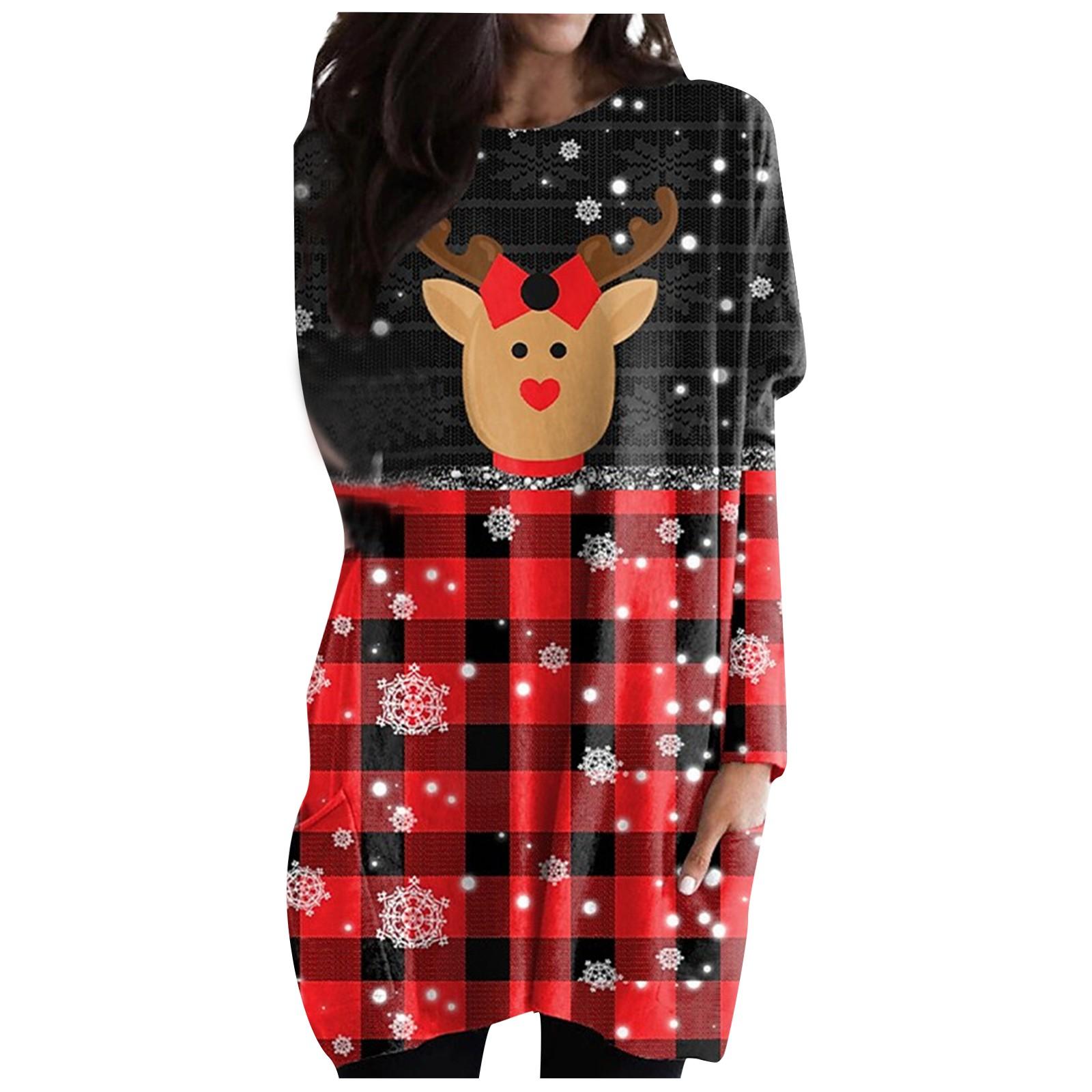 Жіночий повсякденний модний різдвяний топ із довгим рукавом і кишенями середньої довжини L чорний
Жіночий повсякденний модний різдвяний топ із довгим рукавом і кишенями середньої довжини L чорний