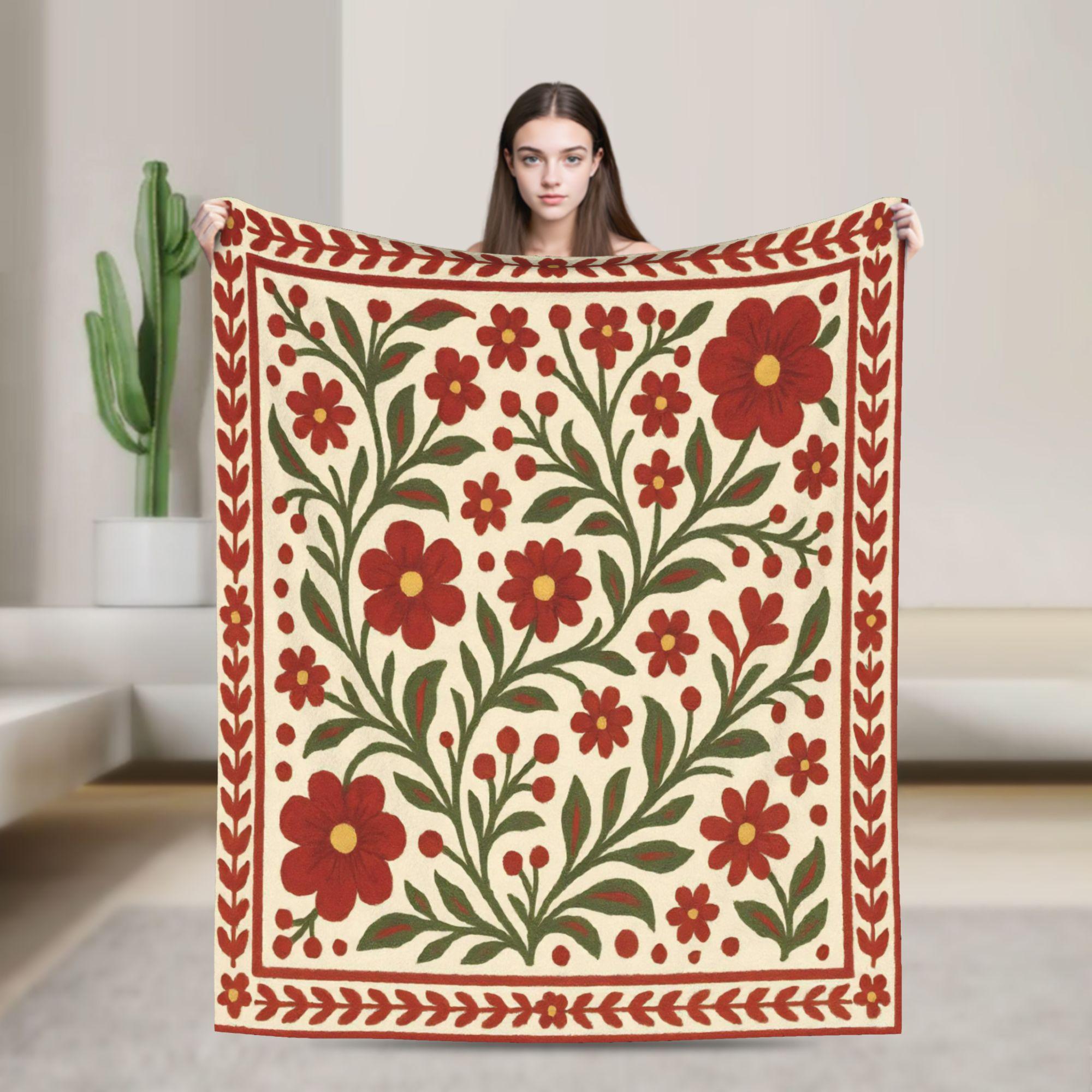 Warm Soft Flannel Blankets Throws Border Painting Art Flower Design Bedding for Boys Girls Sofa Couch Chair Bed Cover 75cmx90cm
Warm Soft Flannel Blankets Throws Border Painting Art Flower Design Bedding for Boys Girls Sofa Couch Chair Bed Cover 75cmx90cm