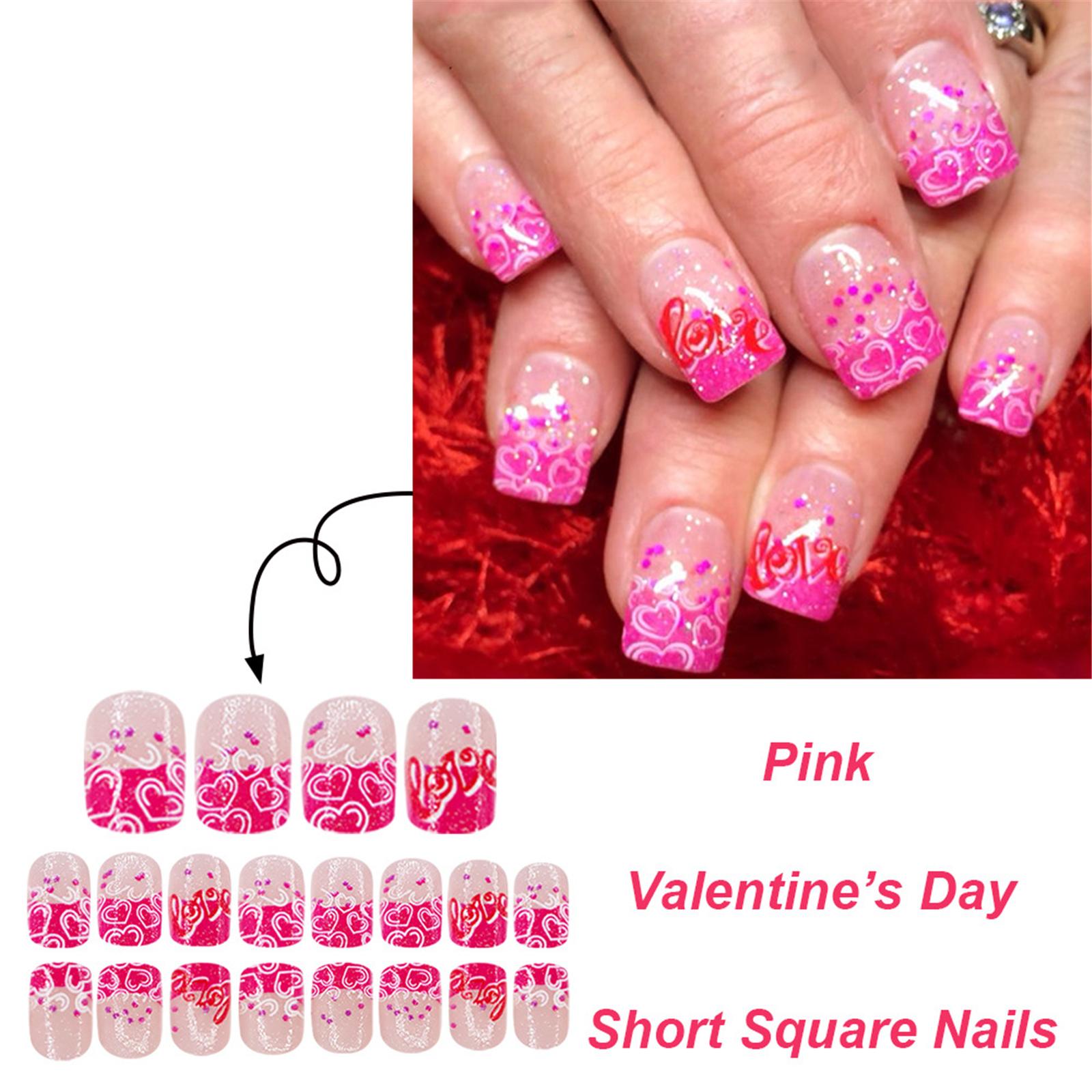 24 Pcs French Tip Press On Nail Short Square Acrylic Nail Heart Full Cover Stick on Nail Valentines Day False Nail
24 Pcs French Tip Press On Nail Short Square Acrylic Nail Heart Full Cover Stick on Nail Valentines Day False Nail