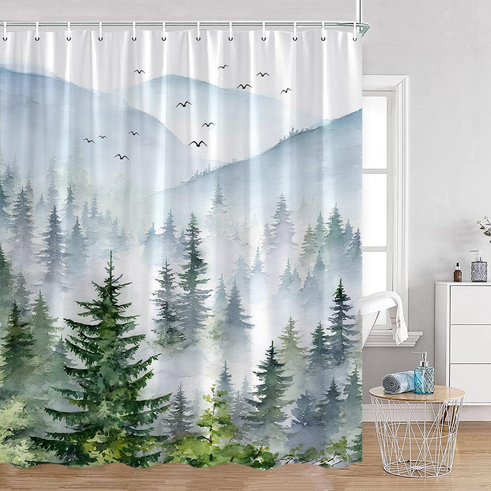 Misty Forest Shower Curtain for Bathroom Nature Mountain Trees Fog Woodland Polyester Fabric Bathtub Shower Curtain Home Decor 90x180cm-35x70in
Misty Forest Shower Curtain for Bathroom Nature Mountain Trees Fog Woodland Polyester Fabric Bathtub Shower Curtain Home Decor 90x180cm-35x70in