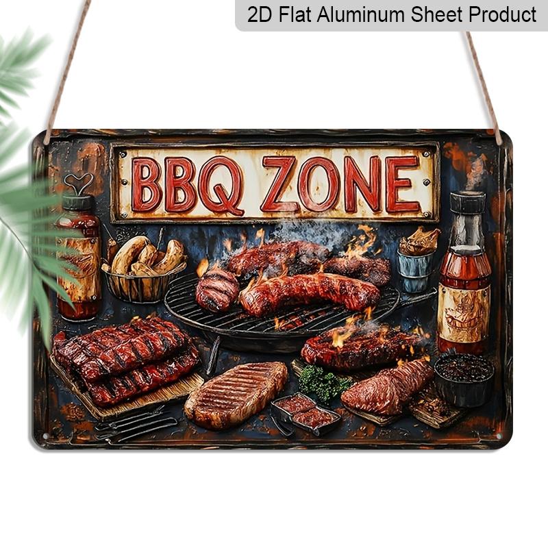 2D Flat, Vintage BBQ Zone Metal Sign - 12 x8 Rustic Aluminum Wall Decor with Grilling Meats & Condiments Design, Perfect for Home, Bar, or 20*30cm
2D Flat, Vintage BBQ Zone Metal Sign - 12 x8 Rustic Aluminum Wall Decor with Grilling Meats & Condiments Design, Perfect for Home, Bar, or 20*30cm