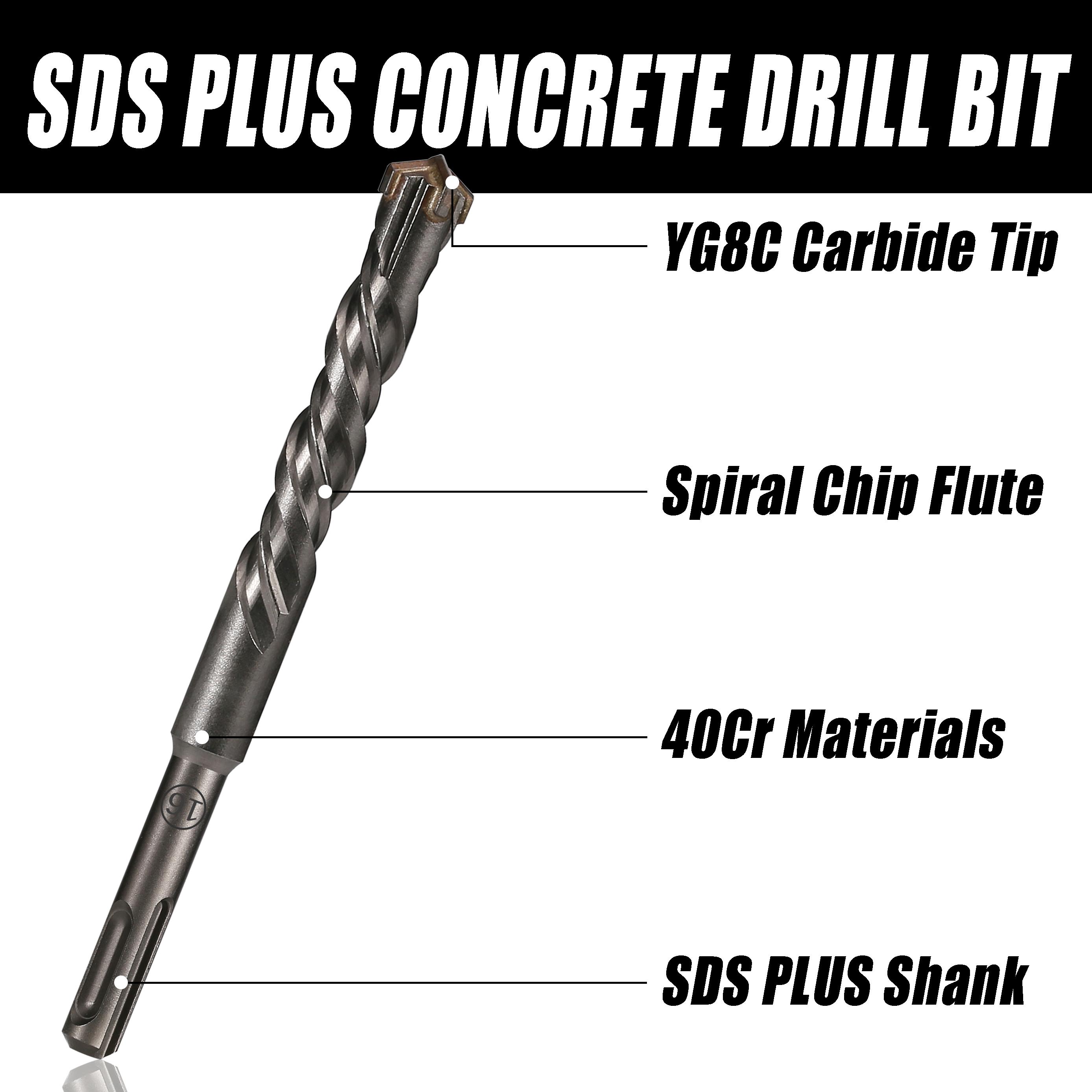 1 шт. сверло по бетону SDS Plus 5-16 мм, крестообразная режущая головка, двойной шнек, молоток 160 мм, электрический молоток для кирпичных блоков, кладочное сверло
1 шт. сверло по бетону SDS Plus 5-16 мм, крестообразная режущая головка, двойной шнек, молоток 160 мм, электрический молоток для кирпичных блоков, кладочное сверло