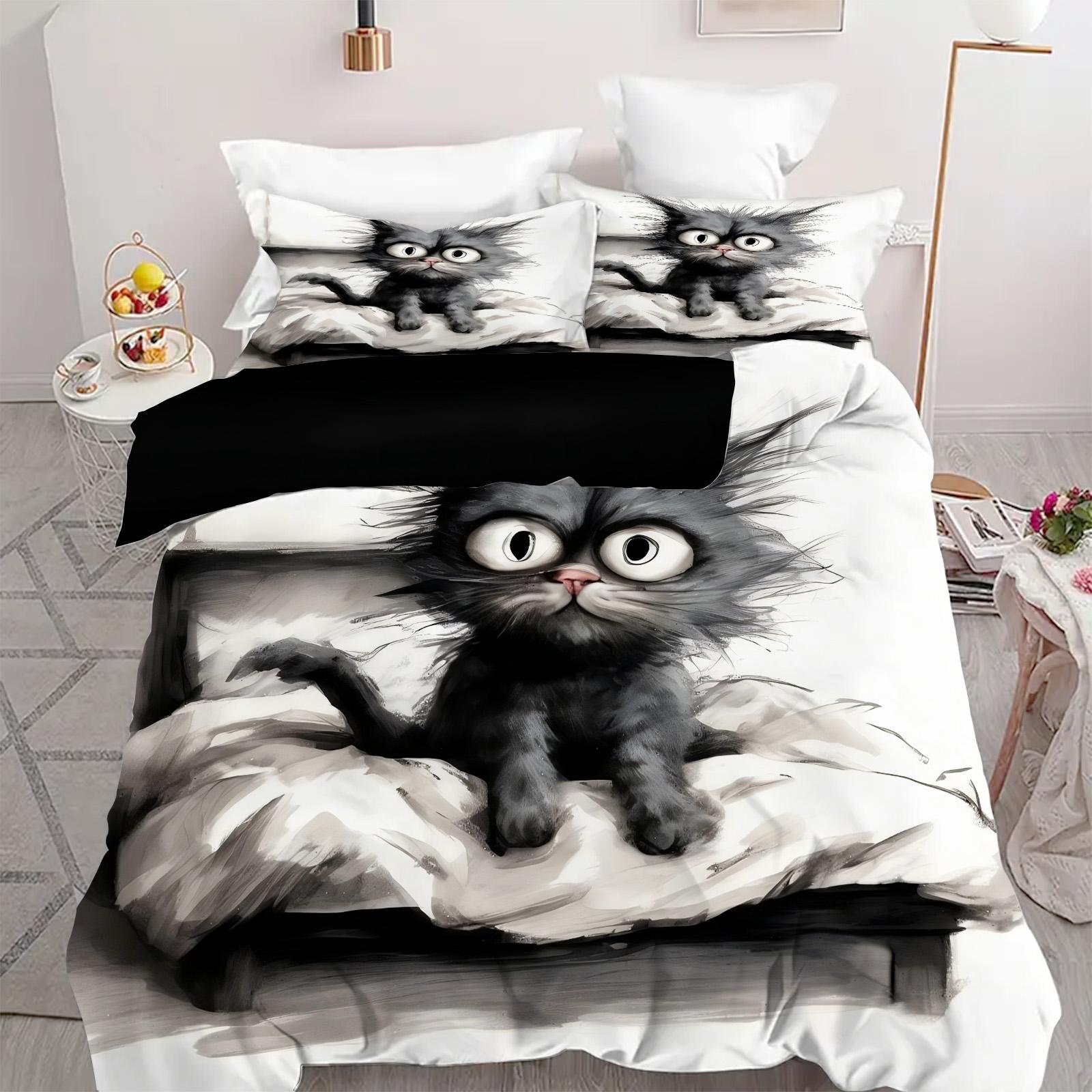 Cartoon Black Cat 3D Printed Duvet Cover Set Pillowcases Soft Comfortable Luxury Bedding Home Decor Animal Theme Quilt Cover Set 135x200cm 2pcs
Cartoon Black Cat 3D Printed Duvet Cover Set Pillowcases Soft Comfortable Luxury Bedding Home Decor Animal Theme Quilt Cover Set 135x200cm 2pcs