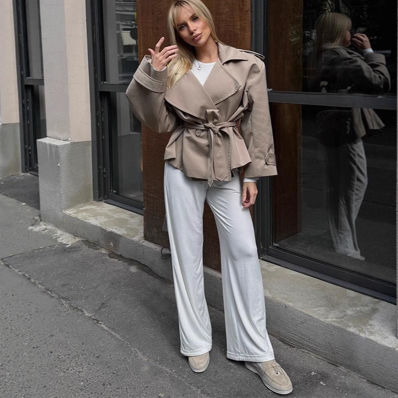 2025 Spring/Autumn Women s Casual Tie Waist Trench Coat S
2025 Spring/Autumn Women s Casual Tie Waist Trench Coat S