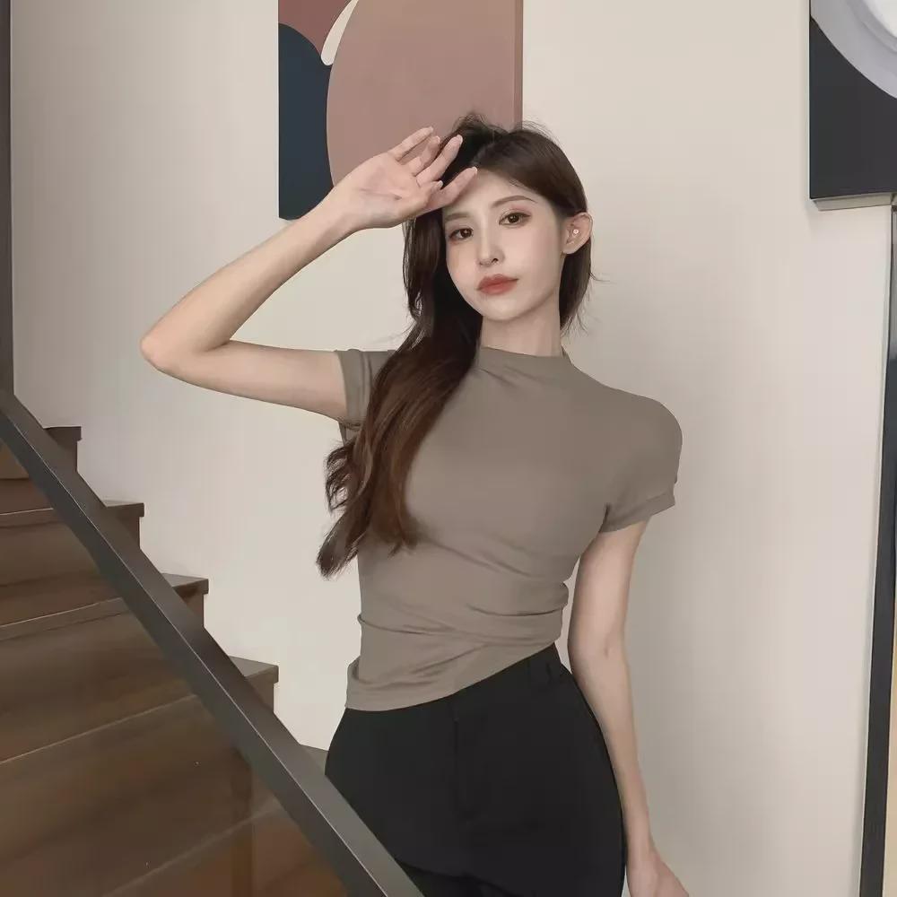 2024 Summer Comic Pure Desire Short Sleeve High Neck Tight Base Layer Breathable T-Shirt L коричневий
2024 Summer Comic Pure Desire Short Sleeve High Neck Tight Base Layer Breathable T-Shirt L коричневий