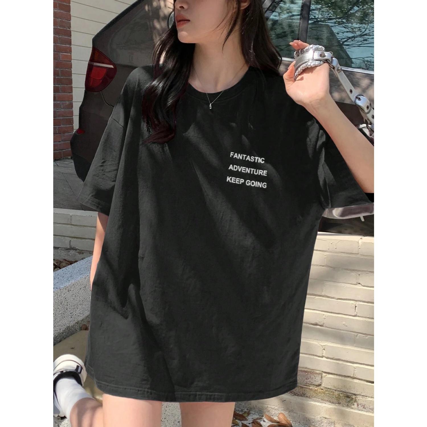 Oversized Streetwear Letter Printed Round Neck Short Sleeve T-Shirt Fashionable Simple Style Women s Summer Short Sleeve T-Shirt S чёрный
Oversized Streetwear Letter Printed Round Neck Short Sleeve T-Shirt Fashionable Simple Style Women s Summer Short Sleeve T-Shirt S чёрный