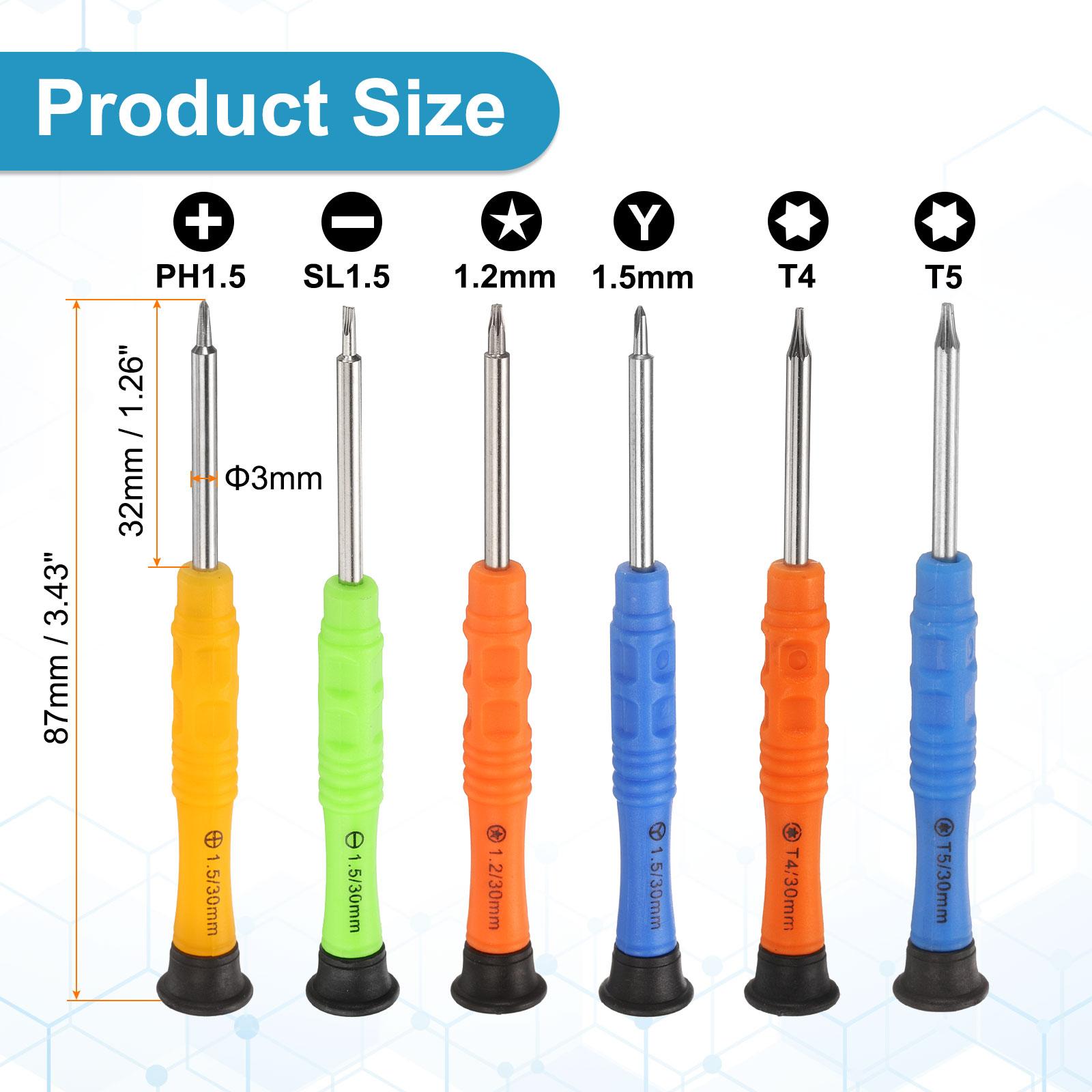 6pcs Mini Screwdriver Set 6 Size Phillips/Slotted/Torx/Five Star/Y-type Screwdriver Head Repair Tool Kit for Small Appliances
6pcs Mini Screwdriver Set 6 Size Phillips/Slotted/Torx/Five Star/Y-type Screwdriver Head Repair Tool Kit for Small Appliances