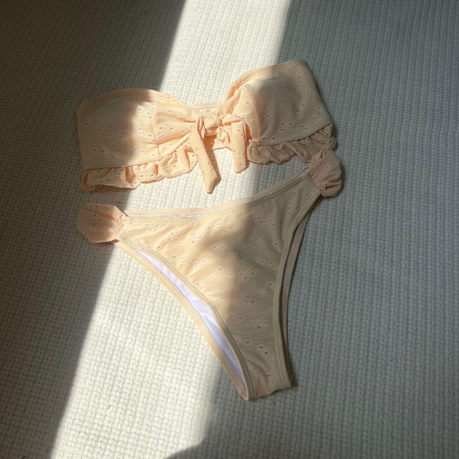 2026 Solid Color Floral Special Fabric Tube Top Split Swimsuit Bikini L світло-жовтого кольору
2026 Solid Color Floral Special Fabric Tube Top Split Swimsuit Bikini L світло-жовтого кольору