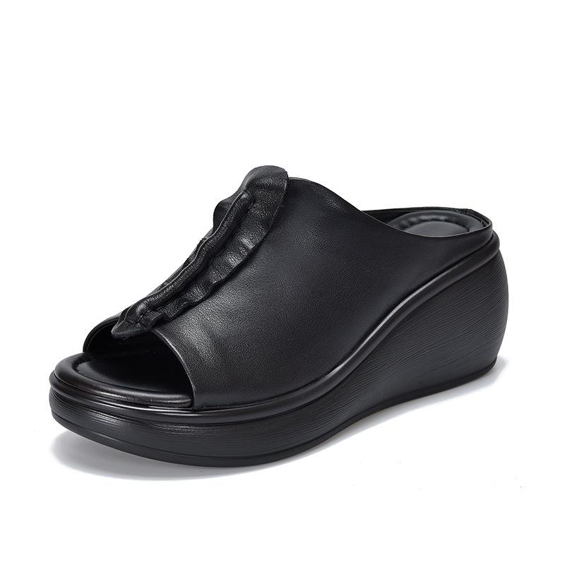 Fashion Retro Style Fish Mouth Premium Genuine Leather Slippers 2025 New Summer Outdoor Slippers Wedges Elegant Women Sandals 35 чёрный
Fashion Retro Style Fish Mouth Premium Genuine Leather Slippers 2025 New Summer Outdoor Slippers Wedges Elegant Women Sandals 35 чёрный