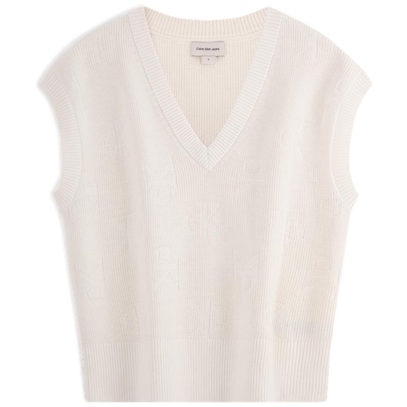Calvin Klein Casual Minimalist Letter Jacquard V-Neck Knit Vest Women vest Milk-White J224560 S
Calvin Klein Casual Minimalist Letter Jacquard V-Neck Knit Vest Women vest Milk-White J224560 S