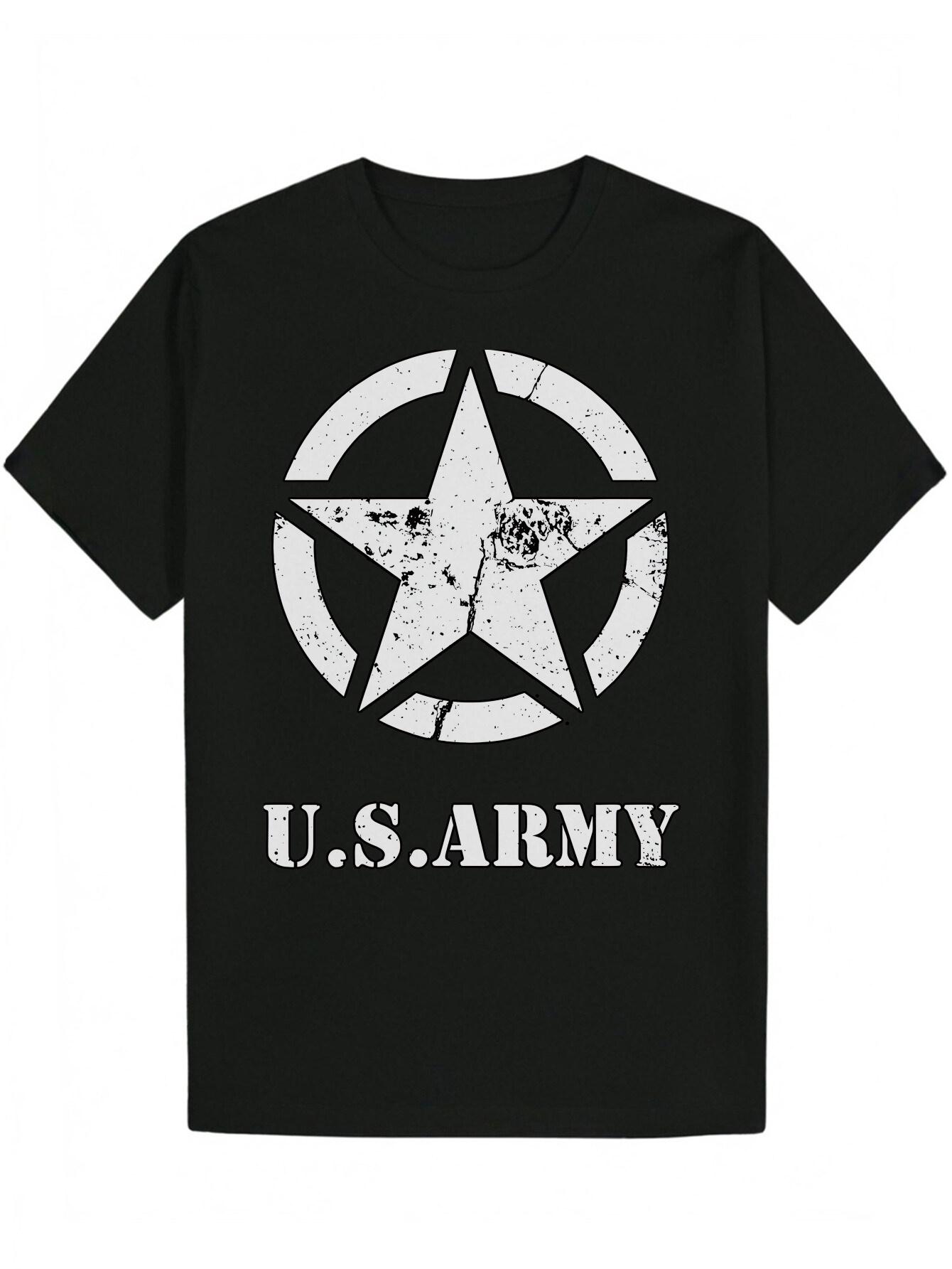 Patriotic Star Design T-shirt - Casual Summer Crew Neck Polyester Tee with U.S. ARMY Print L
Patriotic Star Design T-shirt - Casual Summer Crew Neck Polyester Tee with U.S. ARMY Print L