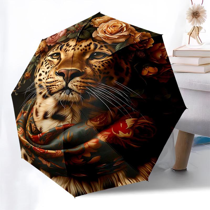 1pc Floral Leopard Print Automatic Folding Umbrella, Portable 3-Fold Design with Iron Frame, Perfect for Outdoor Use, Festive Gifts, Travel, Daily Use
1pc Floral Leopard Print Automatic Folding Umbrella, Portable 3-Fold Design with Iron Frame, Perfect for Outdoor Use, Festive Gifts, Travel, Daily Use