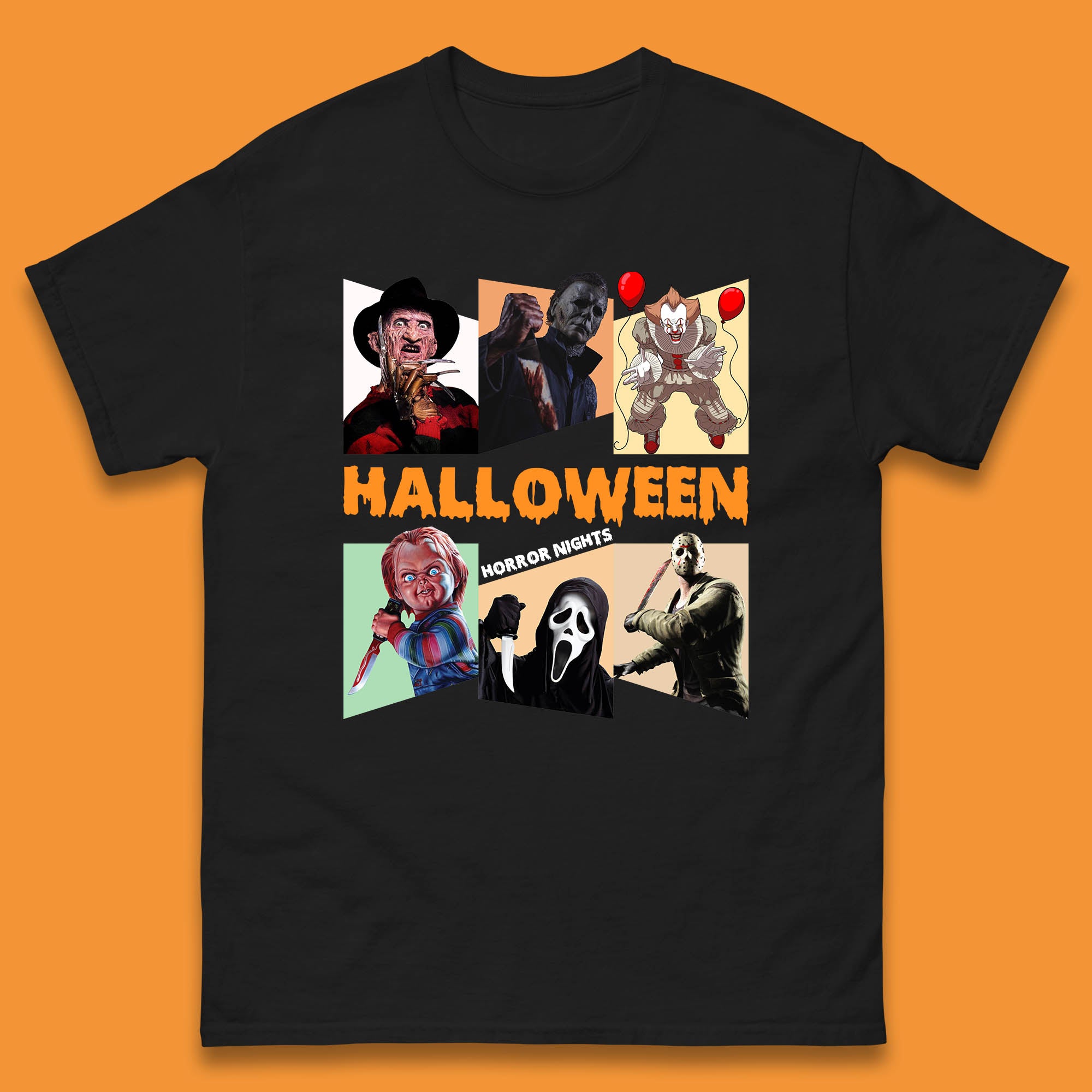 Halloween Horror Nights Horror Movie Characters Halloween Villians Serial Killers Mens Tee Top XL
Halloween Horror Nights Horror Movie Characters Halloween Villians Serial Killers Mens Tee Top XL