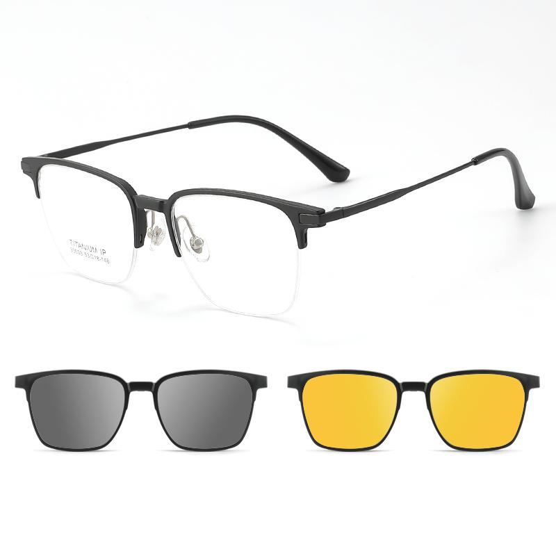 3 In 1 Fashion Pure Titanium Women Glasses Frame With Polarized Clip On Sunglasses And Night Vision Men Half Rim Eyewear 93008
3 In 1 Fashion Pure Titanium Women Glasses Frame With Polarized Clip On Sunglasses And Night Vision Men Half Rim Eyewear 93008