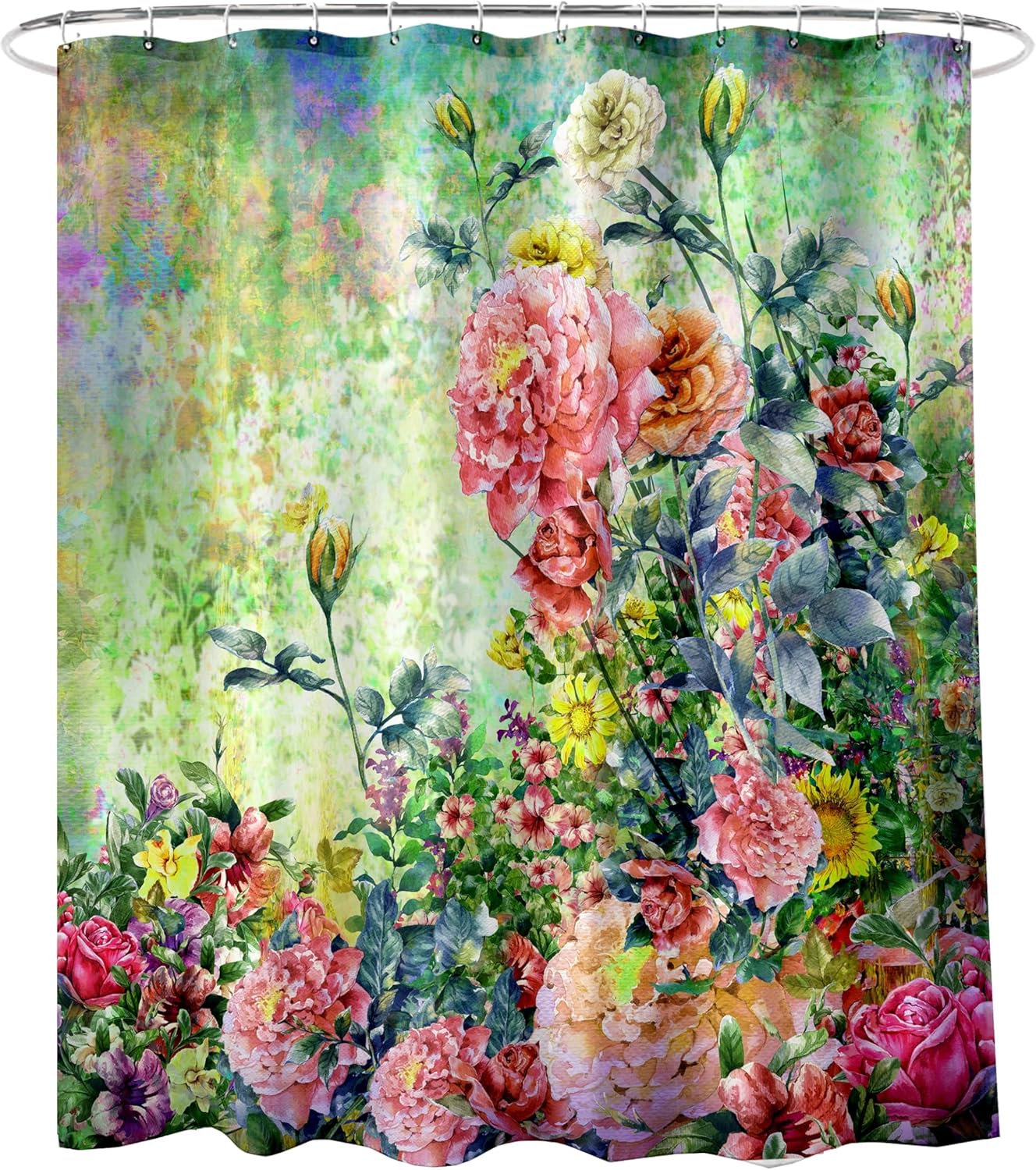 Floral Shower Curtain 180X 180Cm Vibrant Flowers Flowering Green Bathroom Decoration Waterproof Shower Curtain With 12 Hooks W60H190(CM)-1 Pcs
Floral Shower Curtain 180X 180Cm Vibrant Flowers Flowering Green Bathroom Decoration Waterproof Shower Curtain With 12 Hooks W60H190(CM)-1 Pcs