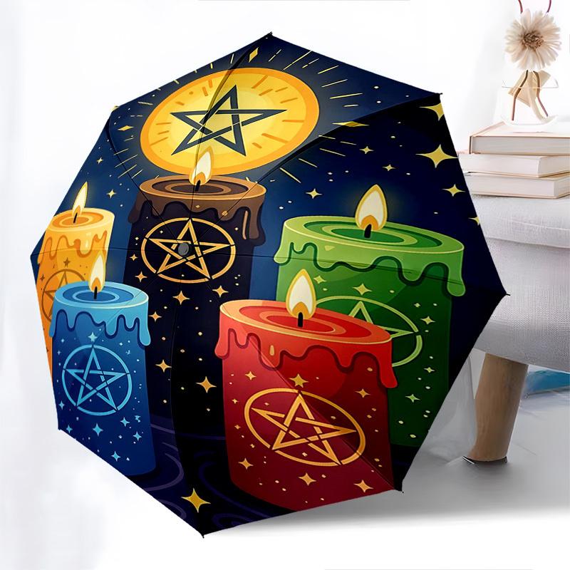 1pc Pentagram Star Candles with Automatic Opening/Closing Umbrella, Portable Tri-Fold Design, 8-Bone Iron Frame Outdoor Umbrella, Festival Gift for Fa
1pc Pentagram Star Candles with Automatic Opening/Closing Umbrella, Portable Tri-Fold Design, 8-Bone Iron Frame Outdoor Umbrella, Festival Gift for Fa