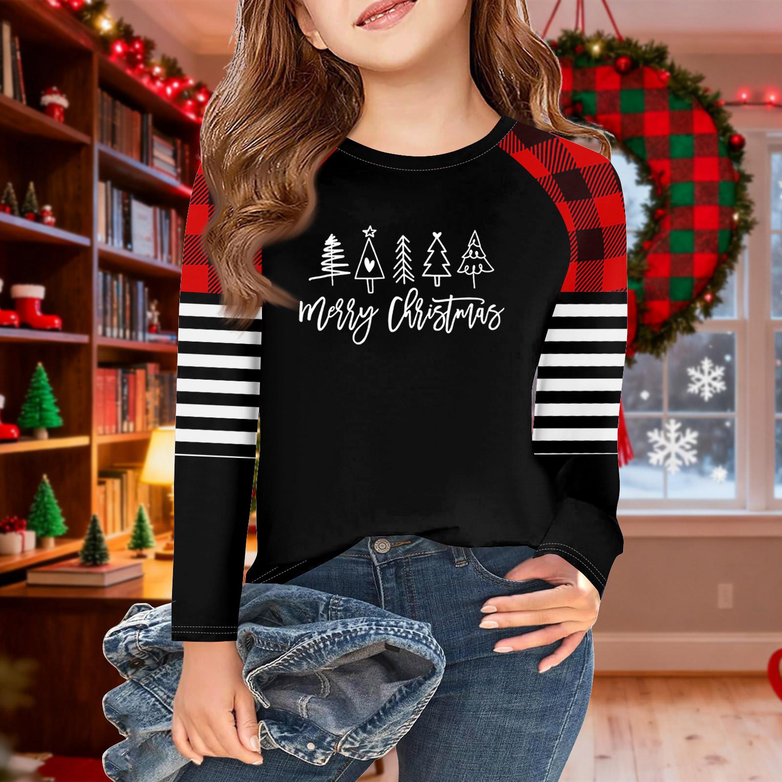Girls Long Sleeve Christmas Day T Shirts Kids Fall Tops Crewneck Basic Tees 5-14Y 160
Girls Long Sleeve Christmas Day T Shirts Kids Fall Tops Crewneck Basic Tees 5-14Y 160