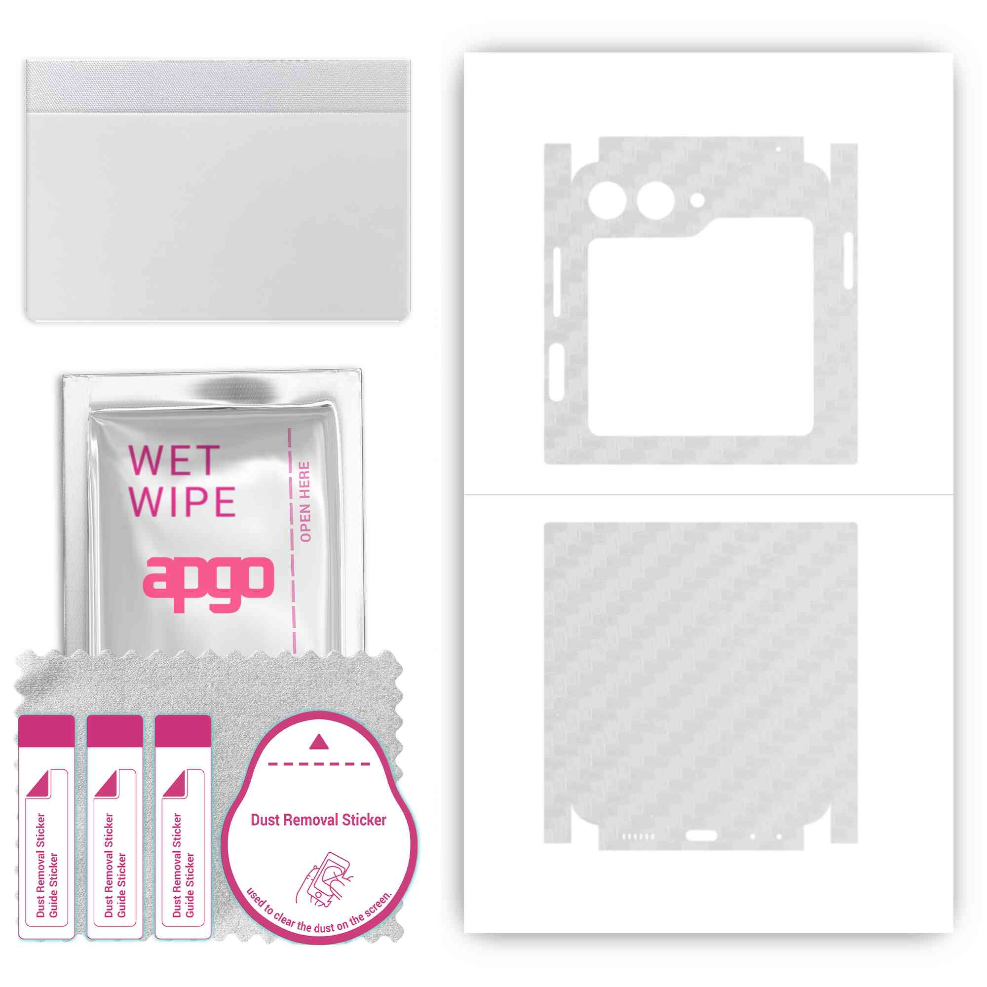 Apgo Protective Skin Sticker for the back+sides compatible with Samsung Galaxy Z Flip5 Retro, Full Wrap Film, Foil, Vinyl - Pattern Transparent Carbon
Apgo Protective Skin Sticker for the back+sides compatible with Samsung Galaxy Z Flip5 Retro, Full Wrap Film, Foil, Vinyl - Pattern Transparent Carbon