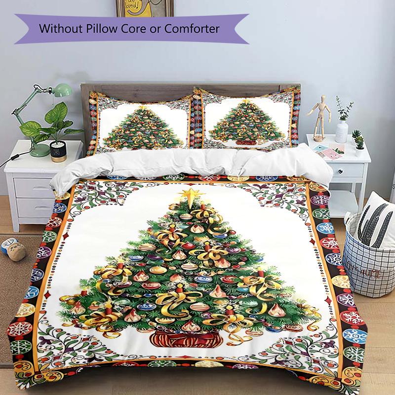 3pcs Christmas Tree with Star Beaded Holiday Bedding Set Includes One Quilt Cover and Two Pillowcases (No Core) - Festive Decorative Bedding for Bedro 135x200cm
3pcs Christmas Tree with Star Beaded Holiday Bedding Set Includes One Quilt Cover and Two Pillowcases (No Core) - Festive Decorative Bedding for Bedro 135x200cm