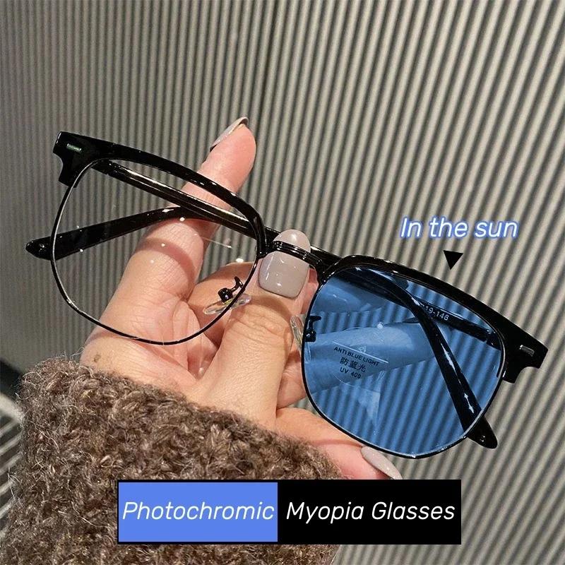 Модные новые стильные фотохромные очки унисекс для близорукости с линзами, меняющими цвет, для женщин и мужчин, модные солнцезащитные очки для близорукости 0 ~-4.0
Модные новые стильные фотохромные очки унисекс для близорукости с линзами, меняющими цвет, для женщин и мужчин, модные солнцезащитные очки для близорукости 0 ~-4.0