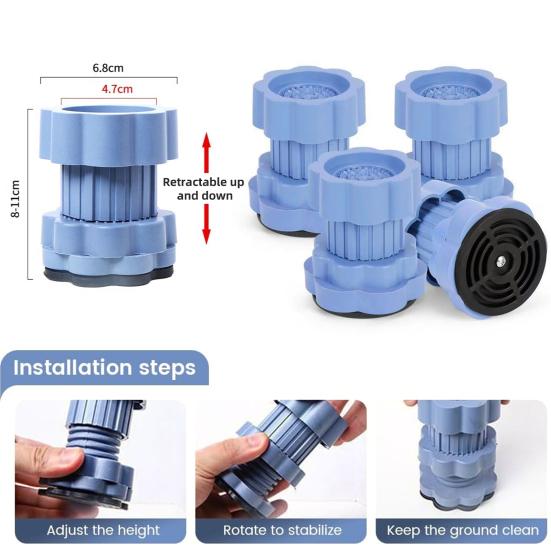 Yousheng 4/8Pcs Washing Machine Universal Heightening Pads Washer Dryer Leveling Stand Easy to Install Noise Reduction Anti-Vibration Riser Pads 4pcs
Yousheng 4/8Pcs Washing Machine Universal Heightening Pads Washer Dryer Leveling Stand Easy to Install Noise Reduction Anti-Vibration Riser Pads 4pcs