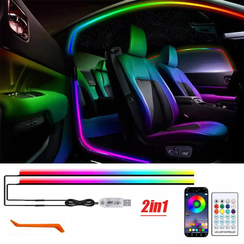 137.8 inch Car Door Frame Ambient Light LED Symphony RGB Atmosphere Decoration Lamp App Control USB Plug Acrylic Strip for SUV 3M
137.8 inch Car Door Frame Ambient Light LED Symphony RGB Atmosphere Decoration Lamp App Control USB Plug Acrylic Strip for SUV 3M