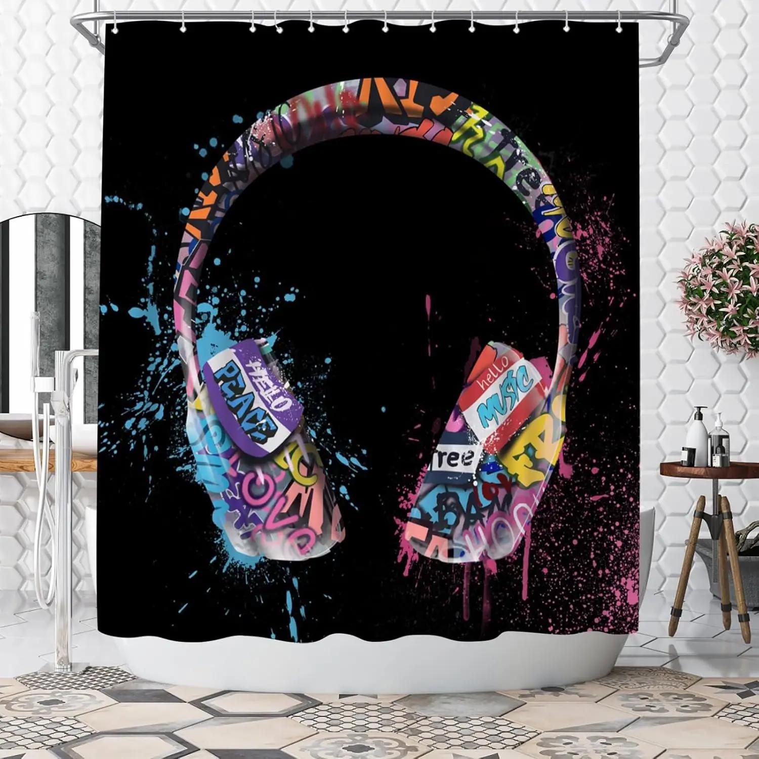 Music Shower Curtain Graffiti Dj Music Headphones Boy Shower Curtain 180X 180Cm Polyester Fabric Bathroom Decoration W60H190(CM)-1 Pcs
Music Shower Curtain Graffiti Dj Music Headphones Boy Shower Curtain 180X 180Cm Polyester Fabric Bathroom Decoration W60H190(CM)-1 Pcs