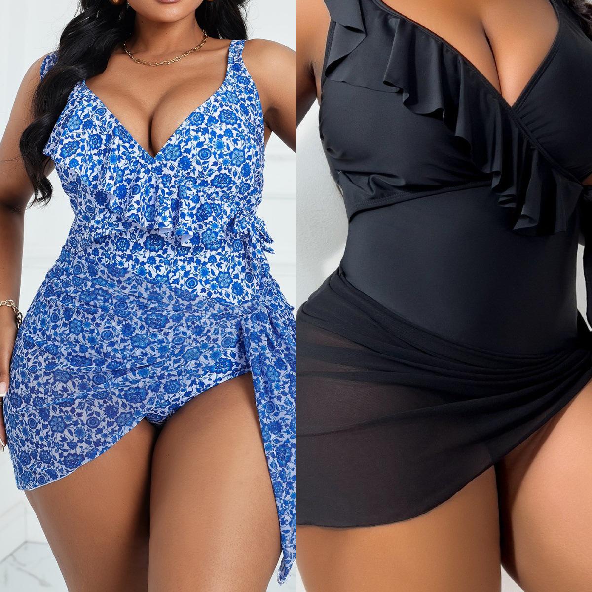 Plus Size Women s Ruffle Swimsuit with Mesh Skirt P028 0XL чорний 
Plus Size Women s Ruffle Swimsuit with Mesh Skirt P028 0XL чорний