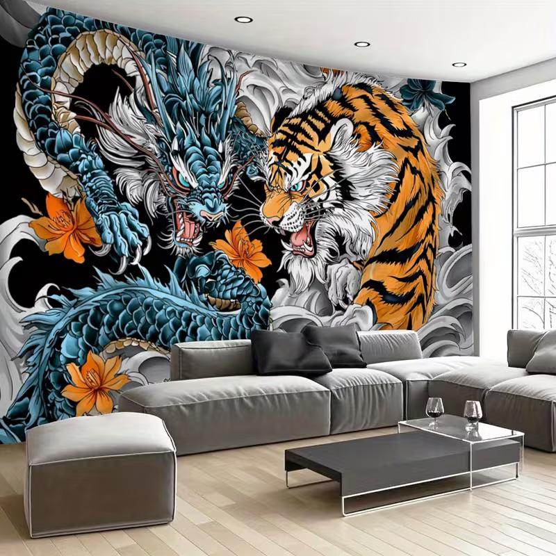 2D Traditional Asian Style Background Cloth Dragon Tiger Floral Wave Banner for Party 47.2x31.5inch/120*80cm
2D Traditional Asian Style Background Cloth Dragon Tiger Floral Wave Banner for Party 47.2x31.5inch/120*80cm