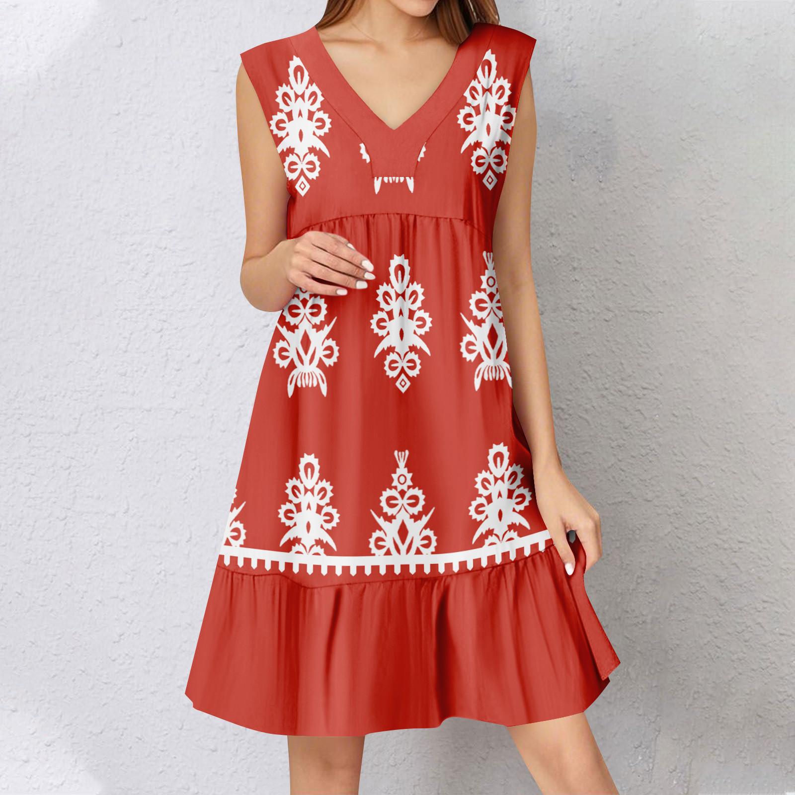 Womens Summer Dress Sleeveless V Neck Printing Short Dresses Fashion Casual Flowy Boho Ruffle A Line Swing Sundress XL кавун червоний колір
Womens Summer Dress Sleeveless V Neck Printing Short Dresses Fashion Casual Flowy Boho Ruffle A Line Swing Sundress XL кавун червоний колір