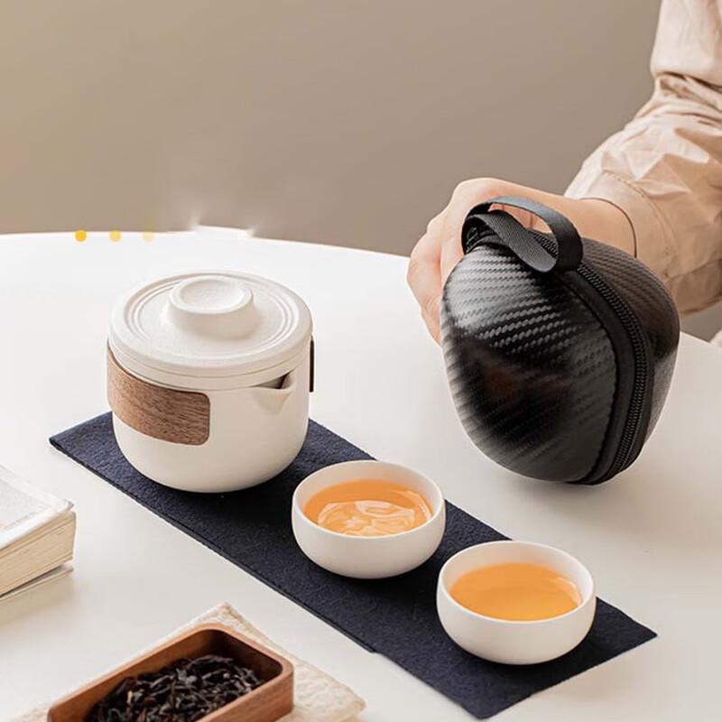 WQ Portable Ceramic Travel Tea Set One Pot, Two Cups
WQ Portable Ceramic Travel Tea Set One Pot, Two Cups