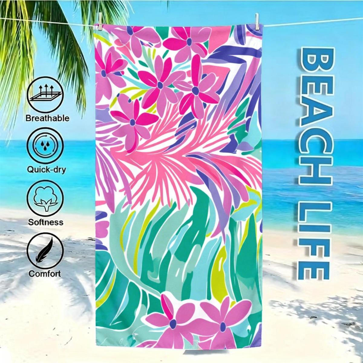 Preppy Tropical Floral Beach Towel Single Sided 2DPrint Oversized Quick Dry Soft Microfiber Towel For Beach Pool Spa Travel Gift W30*H60(CM)
Preppy Tropical Floral Beach Towel Single Sided 2DPrint Oversized Quick Dry Soft Microfiber Towel For Beach Pool Spa Travel Gift W30*H60(CM)