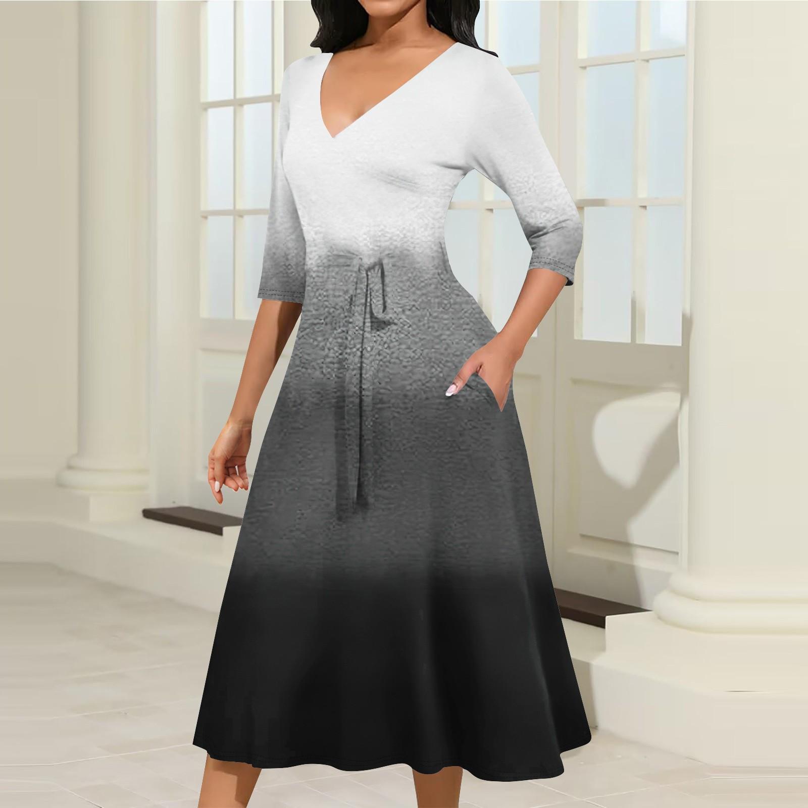 Женское повседневное модное платье миди с V-образным вырезом и рукавом три четверти XXXL жёлтый
Женское повседневное модное платье миди с V-образным вырезом и рукавом три четверти XXXL жёлтый