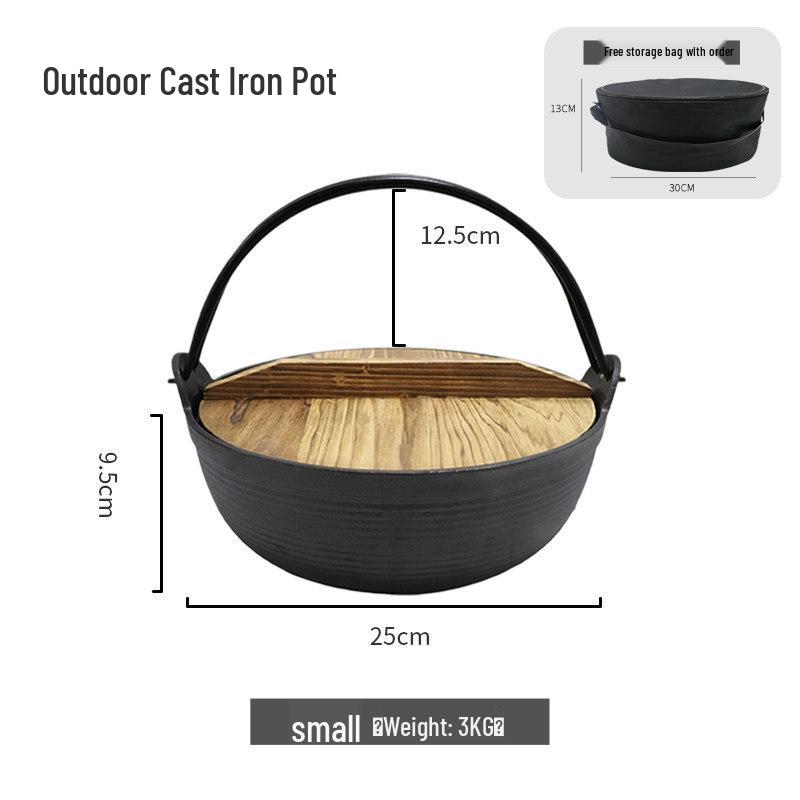 Cast Iron Camping Cookware: Outdoor Pot for Cooking, Stewing, and Rice on Wood Stove
Cast Iron Camping Cookware: Outdoor Pot for Cooking, Stewing, and Rice on Wood Stove