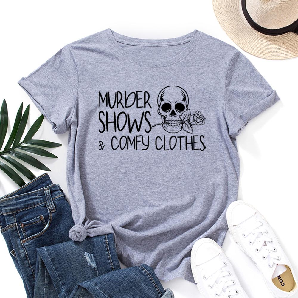 Skull Rose Alphabet Cotton T-Shirt Short Sleeve Round Neck Women 2d Print Tops S
Skull Rose Alphabet Cotton T-Shirt Short Sleeve Round Neck Women 2d Print Tops S