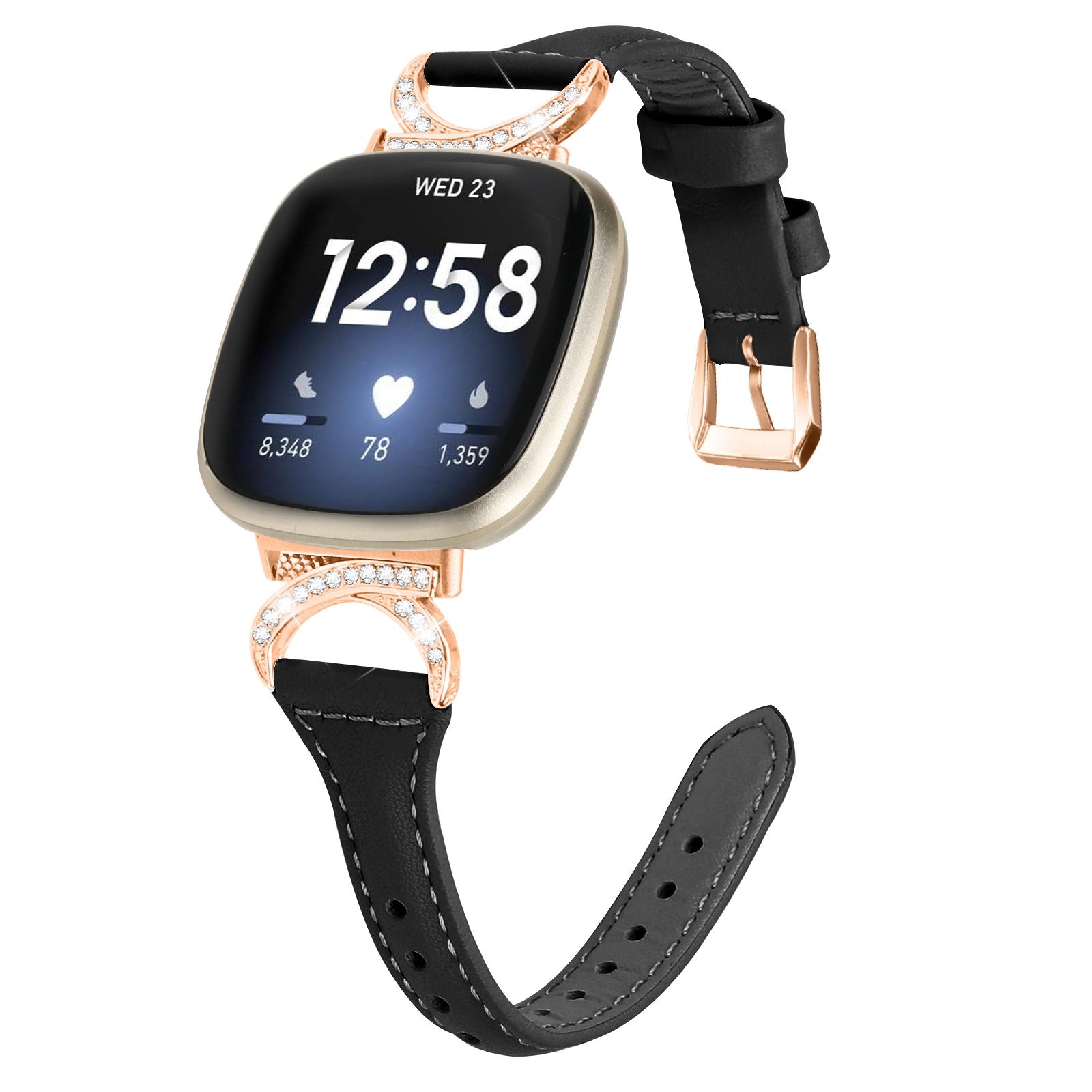 Genuine Cowhide Leather Watch Band for Fitbit Versa 3/Versa 4/Sense/Sense 2 ,Rhinestone Decor Wristband Strap with Rose Gold Buckle Apricot
Genuine Cowhide Leather Watch Band for Fitbit Versa 3/Versa 4/Sense/Sense 2 ,Rhinestone Decor Wristband Strap with Rose Gold Buckle Apricot