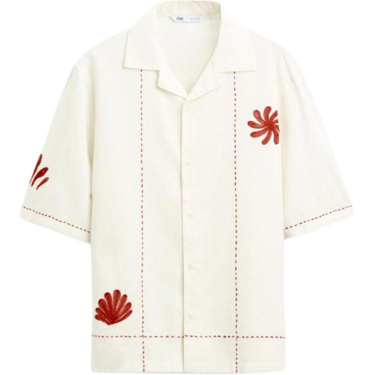 Zara Loose Embroidered Cotton Linen Blend Short Sleeve Shirt Men shirts Brick-Red 7200306-913 S
Zara Loose Embroidered Cotton Linen Blend Short Sleeve Shirt Men shirts Brick-Red 7200306-913 S