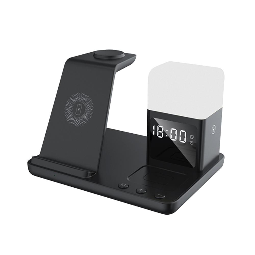 Z18 6-in-1 Wireless Charger Phone Watch Earphone Charging Stand Night Light Alarm Clock Black
Z18 6-in-1 Wireless Charger Phone Watch Earphone Charging Stand Night Light Alarm Clock Black