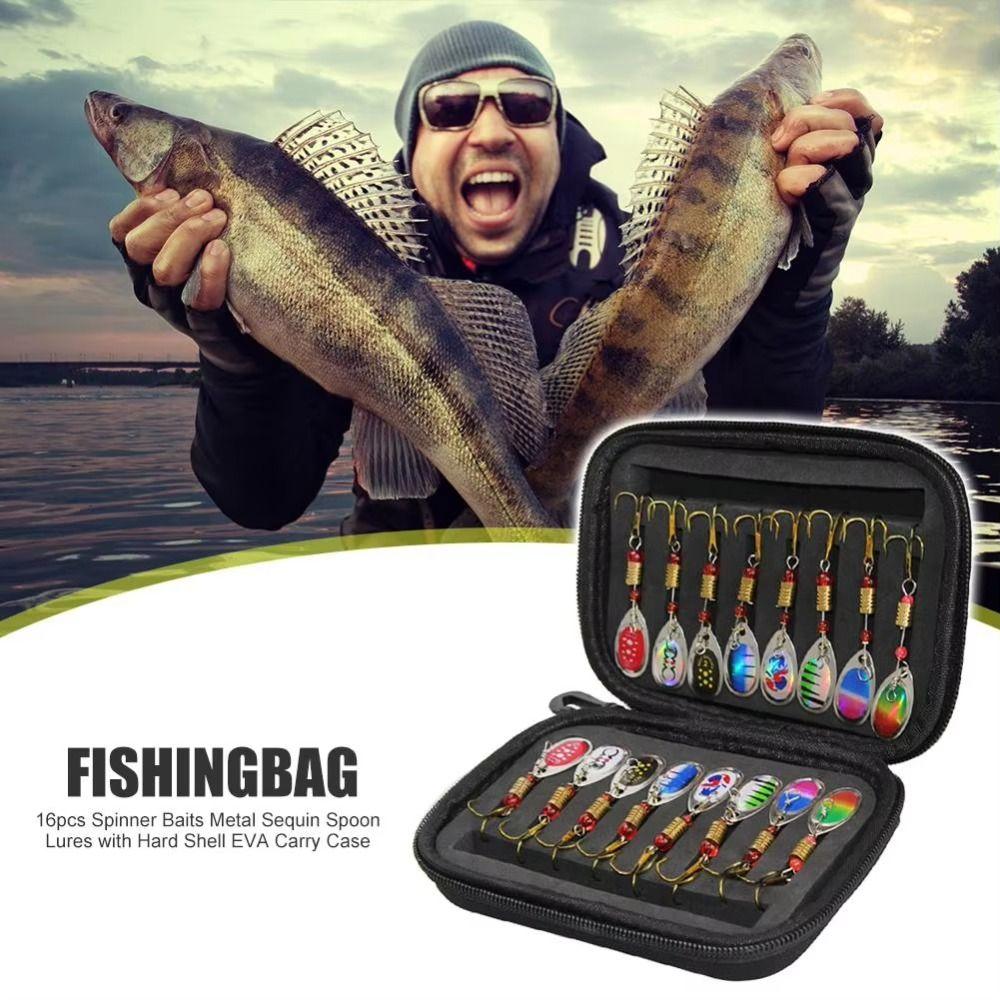Artificial Metal Spinner Bait Rotating Glitter EVA Fishing Bag Outdoor Sports 16pcs 1 box 
Artificial Metal Spinner Bait Rotating Glitter EVA Fishing Bag Outdoor Sports 16pcs 1 box