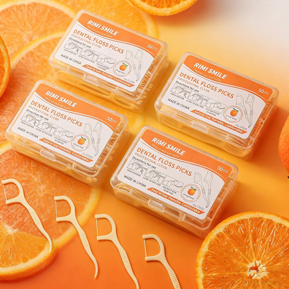 RIMI SMILE 200Pcs Orange Dental Floss Picks High Tension Smooth Floss No Break Interdental Cleaner Oral Hygiene Kit
RIMI SMILE 200Pcs Orange Dental Floss Picks High Tension Smooth Floss No Break Interdental Cleaner Oral Hygiene Kit