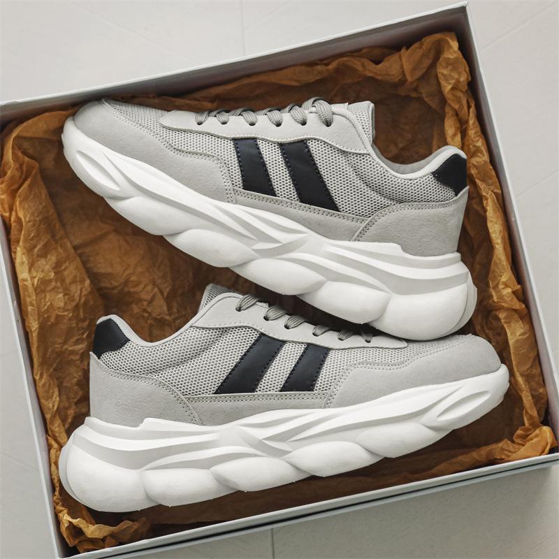 Популярная мужская обувь, новые параллельные брусья большого размера, спорт и отдых, кроссовки на четыре сезона, толстая подошва для увеличения роста, папины модные кроссовки 46