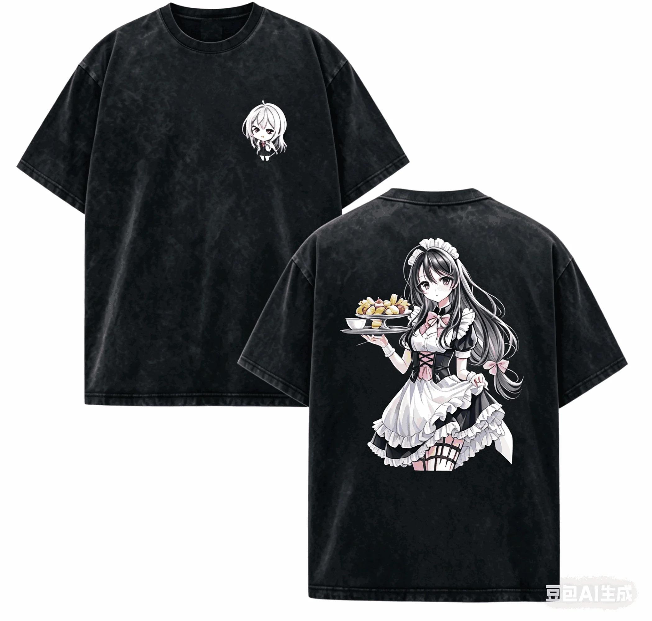Stylish Washed Black Anime Maid Girl Casual Cotton Short-Sleeve Comfort Fahion T-Shirt L
Stylish Washed Black Anime Maid Girl Casual Cotton Short-Sleeve Comfort Fahion T-Shirt L