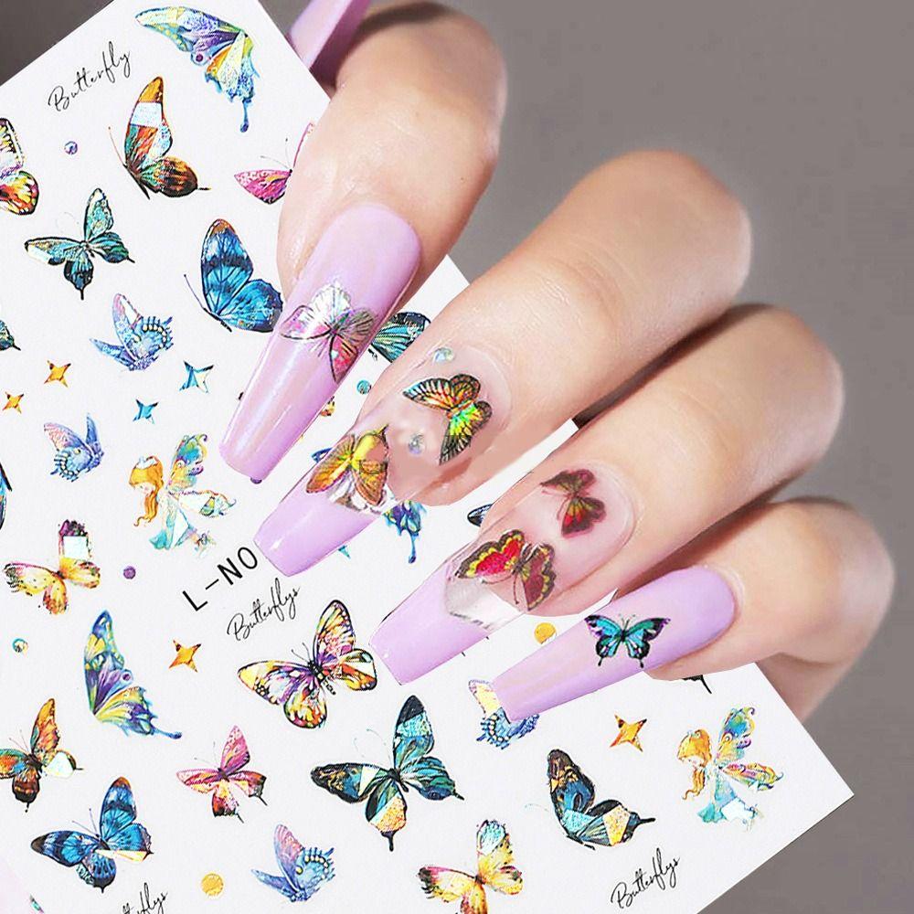 Adhesive Laser Butterfly Colorful Nail Art Decorations Manicure DIY Nail Sticker For Nails L-N018
Adhesive Laser Butterfly Colorful Nail Art Decorations Manicure DIY Nail Sticker For Nails L-N018