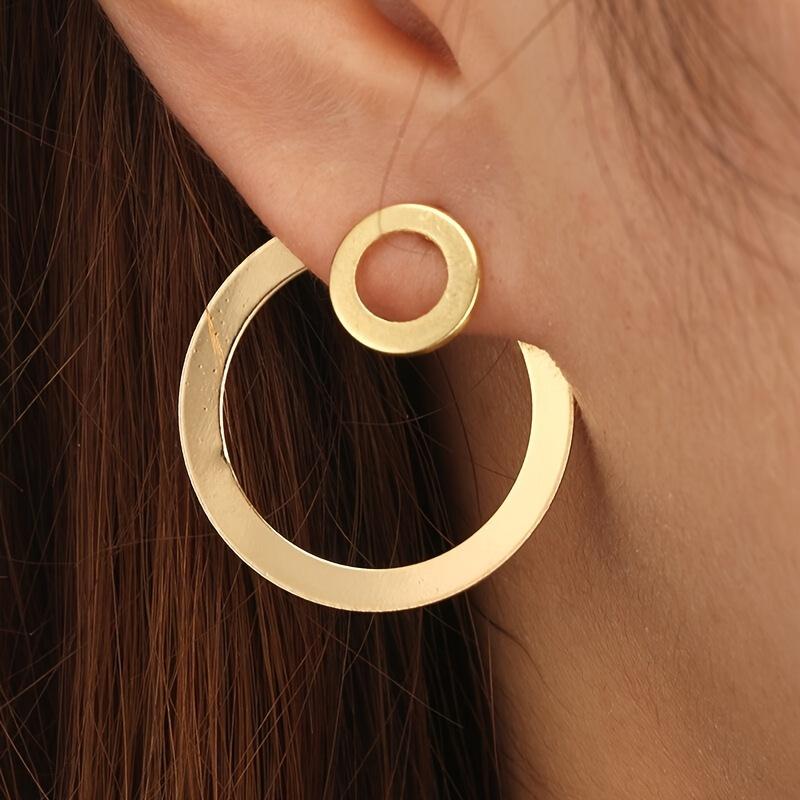 2-Pack Simple Geometric Line Two-Wear Earrings, Iron Ear Studs for Daily Wear, No Plating - Fashionable Minimalist Design золотой
2-Pack Simple Geometric Line Two-Wear Earrings, Iron Ear Studs for Daily Wear, No Plating - Fashionable Minimalist Design золотой