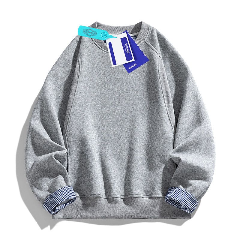 Wassup Trendy American-Style Heavyweight Vintage Melard Crewneck Sweatshirt Unisex Shirt with Cufflink Patchwork Top Light gray S
Wassup Trendy American-Style Heavyweight Vintage Melard Crewneck Sweatshirt Unisex Shirt with Cufflink Patchwork Top Light gray S