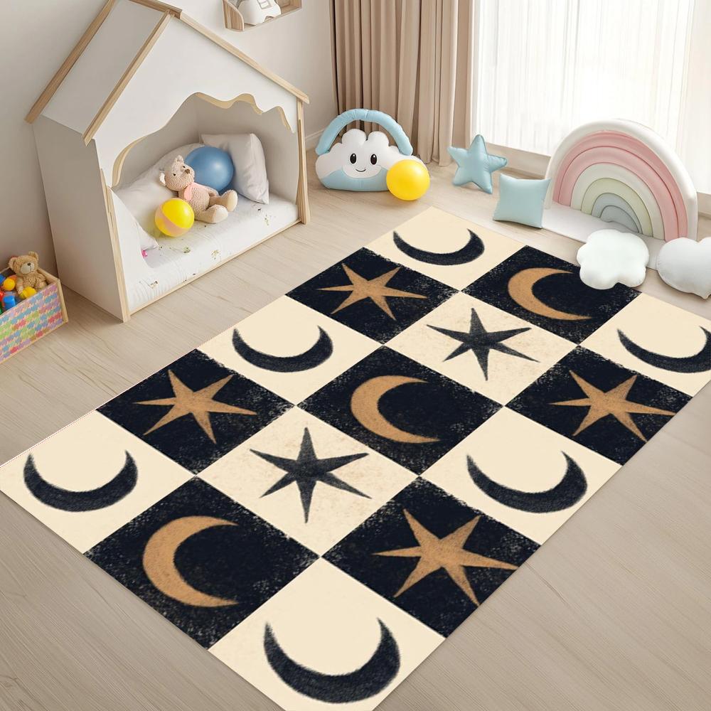 Vintage Moon and Star Checkerboard Pattern Carpet Mat Rug Retro Game Style Soft Floor Mat for Kids Room Bedroom Home Decoration 40x60cm
Vintage Moon and Star Checkerboard Pattern Carpet Mat Rug Retro Game Style Soft Floor Mat for Kids Room Bedroom Home Decoration 40x60cm