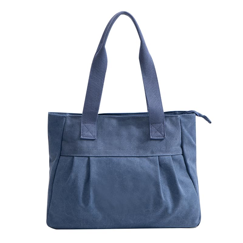 CC-MAX tote bag canvas handle bag canvas tote canvas a4 large Zipper opening/closing ladies pleated design CC2426 (Blue)
CC-MAX tote bag canvas handle bag canvas tote canvas a4 large Zipper opening/closing ladies pleated design CC2426 (Blue)