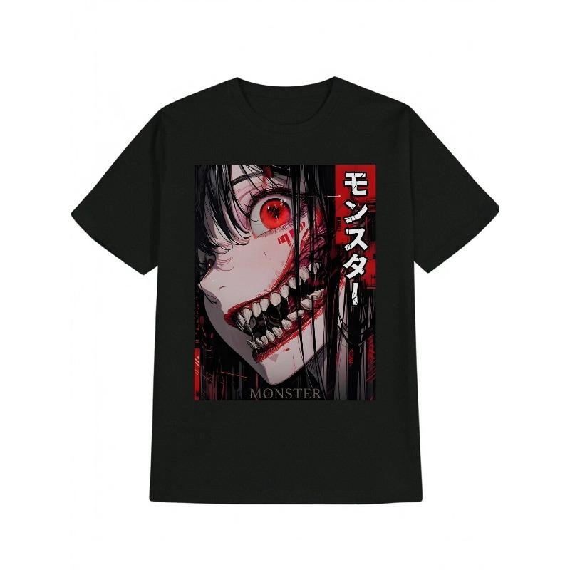 European Size Men S Casual Crew Neck T-Shirt with Monster Graphic Print - Red Eyes & Sharp Teeth Design, Soft Stretch Fabric, Perfect for Summer S чёрный
European Size Men S Casual Crew Neck T-Shirt with Monster Graphic Print - Red Eyes & Sharp Teeth Design, Soft Stretch Fabric, Perfect for Summer S чёрный