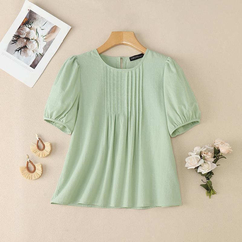 ZANZEA Женская повседневная летняя хлопковая блузка с круглым вырезом и коротким рукавом 3XL зелёный
ZANZEA Женская повседневная летняя хлопковая блузка с круглым вырезом и коротким рукавом 3XL зелёный